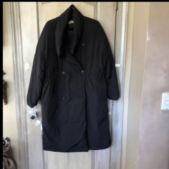 Free People Coat Maxi Downtown Duvet Puffer Adjustable Waist Black - Picture 5 of 7